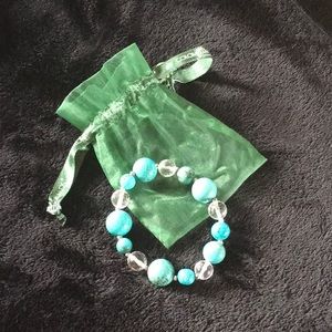 Jade & crystal bracelet